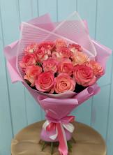 Букет 15 Розовых роз Равель в Зайцеве